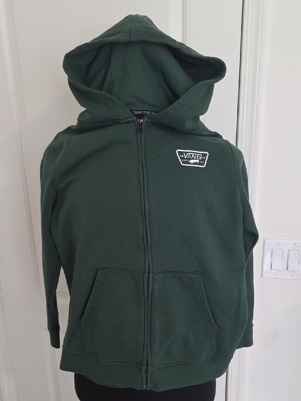 Vans Dark Green Full-Zip Kids Hoodie